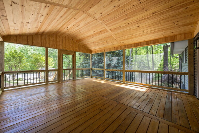 Covered-deck- construction-built-by- Carolina-Core- Construction-in-Trinity, NC