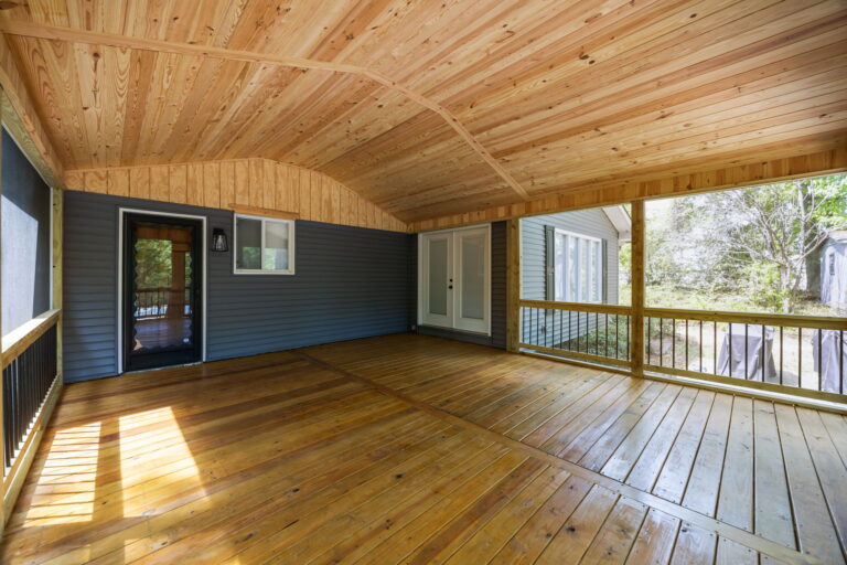 Covered-deck- construction-built-by- Carolina-Core- Construction-in-Trinity, NC